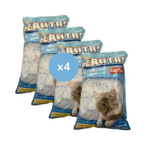 RIBECAN - Perlitas Cat Litter (7,24 kg) - Arena Gel Sílice para Gatos (4 Bolsas de 1,81 kg)