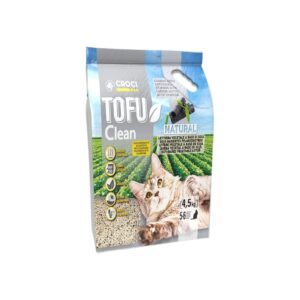 CROCI Tofu Clean Active Carbón Activo (4,5 kg) - Arena de Tofu Aglomerante para Gatos con Carbón Activo, Arena Vegetal de Soja, Sin Polvo, Control de Olores