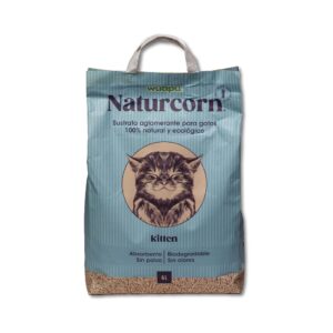 WUAPU - Naturcorn Kitten (6 Litros) - Sustrato Aglomerante para Gatitos 100% Natural y Ecológico