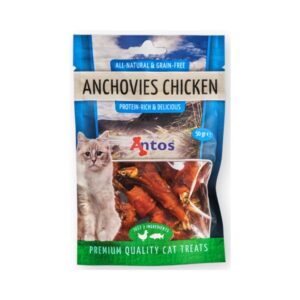 ANTOS - Snacks (50 gr) para Gatos - Cat Treats (Anchoas y Pollo)