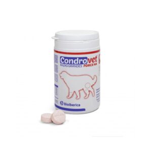BIOIBERICA Condrovet Force HA Razas Grandes - Suplemento Articular de Alta Concentración con Glucosamina, Condroitín Sulfato CSBioactive, Ácido Hialurónico Mobilee y Colágeno Tipo II Collavant n2 para Perros Grandes y Gigantes