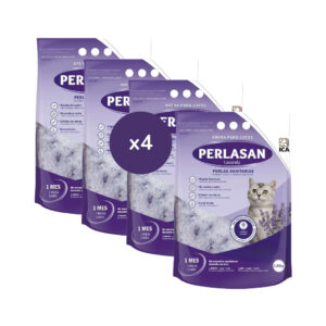 ICA - Perlasan (7,28 kg) - Arena en Perlas Sanitarias para Gatos (Aroma Lavanda) (4 Bolsas de 1,82 kg)