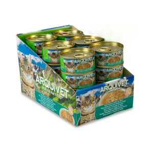 ARQUIVET - Comida Húmeda (24x80 gr) para Gatos Adultos en Salsa (Atún Blanco y Pollo)