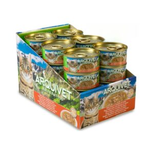 ARQUIVET - Comida Húmeda (24x80 gr) para Gatos Adultos en Salsa (Atún Blanco y Gambas)
