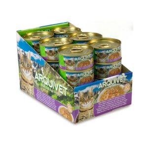 ARQUIVET - Comida Húmeda (24x80 gr) para Gatos Adultos en Salsa (Atún Blanco y Palito de Cangrejo)