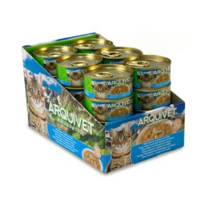 ARQUIVET - Comida Húmeda (24x80 gr) para Gatos Adultos en Salsa (Atún Blanco y Pargo)