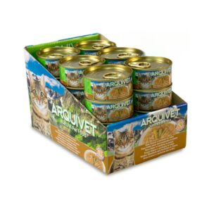 ARQUIVET - Comida Húmeda (24x80 gr) para Gatos Adultos en Salsa (Atún Blanco y Anchoas)