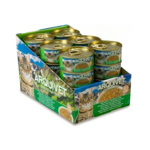 ARQUIVET - Comida Húmeda (24x80 gr) para Gatos Adultos en Salsa (Atún Blanco y Verduras)