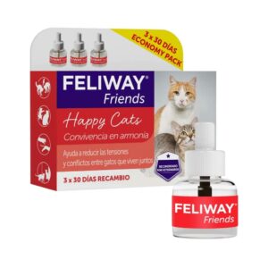 FELIWAY - Friends (3 Recambios de 48 ml) - Anticonflictos para Gatos (Pack Ahorro)
