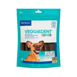 VIRBAC - Veggiedent FR3SH (XS) - Snacks dentales para Perros Cachorros y Adultos de Raza Mini (< 5kg)