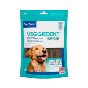 VIRBAC - Veggiedent FR3SH (L) - Snacks dentales para Perros Adultos de Raza Grande (>30 kg)