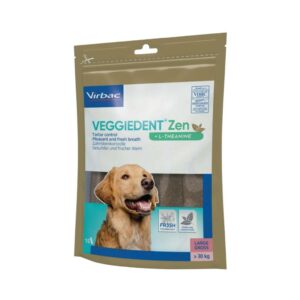 VIRBAC - Veggiedent ZEN (L) - Snacks dentales para Perros Adultos de Raza Grande (>30 kg)