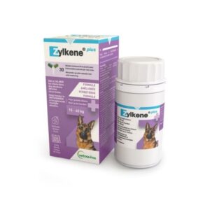 VETOQUINOL - Zylkene Plus (30 Cápsulas) - Tranquilizante Natural para Perros de Raza Grande (15-60 kg)