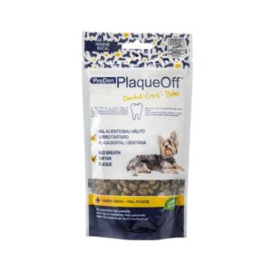 SWEDENCARE - ProDen PlaqueOff (60 gr) - Dental Croq´ Bites - Croquetas para Perros de Raza Pequeña que Ayudan con el Mal Aliento, Sarro y Placa Dental