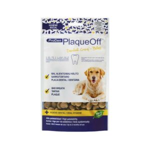 SWEDENCARE - ProDen PlaqueOff (150 gr) - Dental Croq´ Bites - Croquetas para Perros de Raza Mediana y Grande que Ayudan con el Mal Aliento, Sarro y Placa Dental