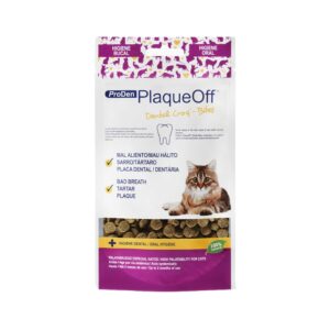 SWEDENCARE - ProDen PlaqueOff (60 gr) - Dental Croq´ Bites - Croquetas para Gatos que Ayudan con el Mal Aliento, Sarro y Placa Dental
