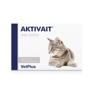 VETPLUS Aktivait Gatos (60 Cápsulas) - Suplemento Cognitivo con DHA, Fosfatidilserina y Antioxidantes para Gatos Senior