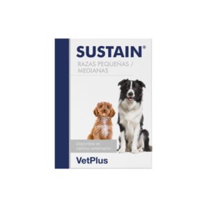 VETPLUS - Sustain (30 Sobres) - Suplemento Nutricional para la Salud Digestiva y Sistema Inmunitario en Perros de Raza Pequeña y Mediana <20 kg