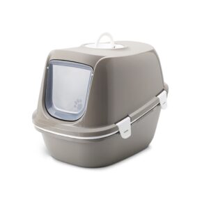 SAVIC - Arenero para Gatos Reina Sift (64x46x48 cm) (Gris Cálido)