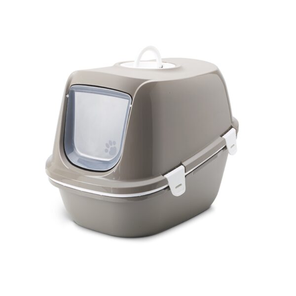 SAVIC - Arenero para Gatos Reina Sift (64x46x48 cm) (Gris Cálido)