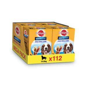 DENTASTIX - Daily Oral Care - Snack Dental (112 Unidades) para Perros Medianos (10-25 kg)