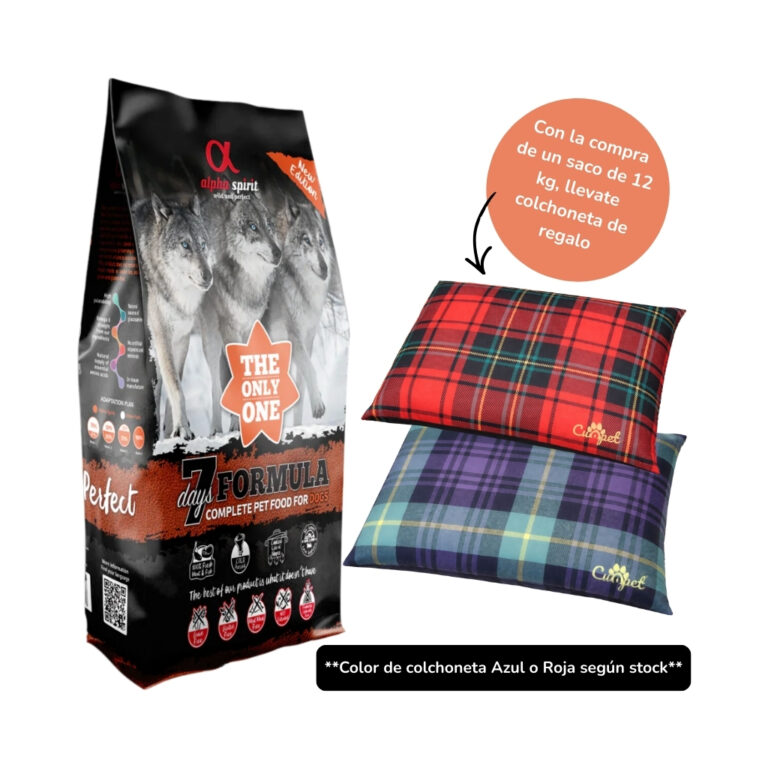 ALPHA SPIRIT 7 Days - Pienso Seco para Perros Adultos de Todas las Razas (Regalo Colchoneta en Saco de 12 kg) **COLOR COLCHONETA SEGUN STOCK**