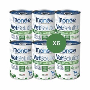 MONGE - VetSolution - Diabetic and Obesity (6x400 gr) - Para Perros Adultos para su control de peso de Atún
