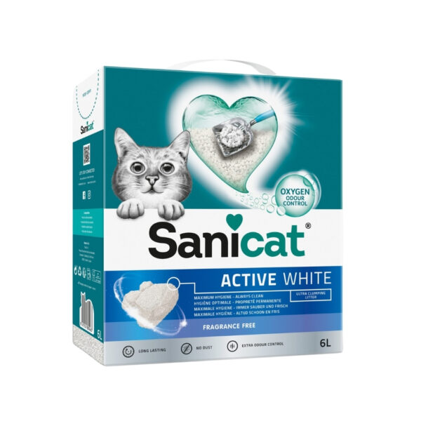 SANICAT - Active White - Arena aglomerante para Gatos sin Perfume (2 Tamaños)