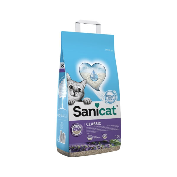 SANICAT - Classic Lavanda - Arena mineral absorbente para Gatos (2 Tamaños)