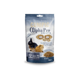 CUNIPIC - Alpha Pro (50 gr) - Snacks de Malta para Conejos y Roedores que Ayuda a Prevenir y Eliminar las Bolas de Pelo