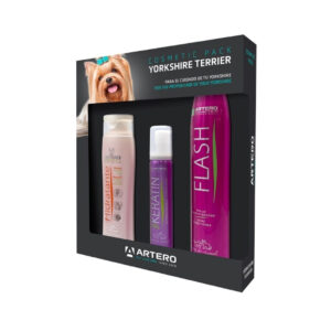 ARTERO - Pack Productos Yorkshire Terrier (Champú Hidratante, Acondicionador Keratin y Spray Flash)