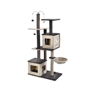 WUAPU - Rascador (69x40x138 cm) Multiposición para Gatos (Gris)