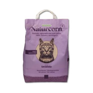 WUAPU - Naturcorn Lavanda - Sustrato Aglomerante para Gatos Aroma Lavanda 100% Natural y Ecológico