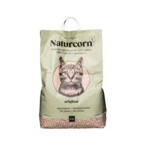 WUAPU - Naturcorn Original (17,5 Litros) - Sustrato Aglomerante para Gatos 100% Natural y Ecológico