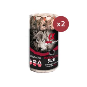 ALPHA SPIRIT - Snacks (2x16 unidades) - Ristras Enrolladas de Barritas para Perros (Pollo, Pavo, Hígado, Pato, Pescado o Jamón)