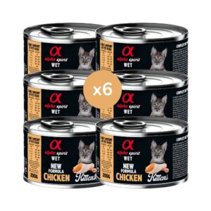 ALPHA SPIRIT - Pollo (6x200 gr) - Alimento Húmedo Completo en Paté para Gatitos