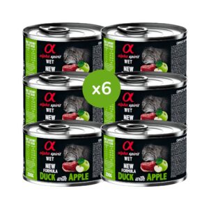 ALPHA SPIRIT - Pato con Manzana Verde (6x200 gr) - Alimento Húmedo Completo en Paté para Gatos