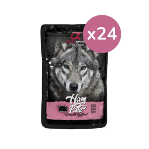 ALPHA SPIRIT - Pouch Paté de Jamón (24x100 gr) - Alimento Completo Húmedo Para Perros de Raza Pequeña