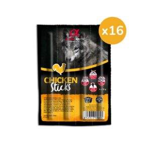 ALPHA SPIRIT - Snacks (64x10 gr) - Ristras de Barritas para Perros (Pollo, Pavo, Hígado, Pato, Pescado o Jamón) (16 Paquetes de 4x10 gr)