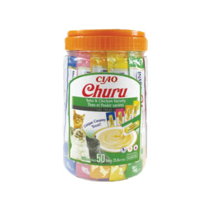 CHURU - Tarro de variedad de Atún y Pollo para Gatos (50 Tubos)