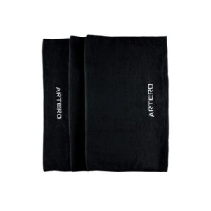 ARTERO - Toalla (50x85 cm) de Algodón Rectangular color Negro con Logo Bordado en Blanco para Perros y Gatos