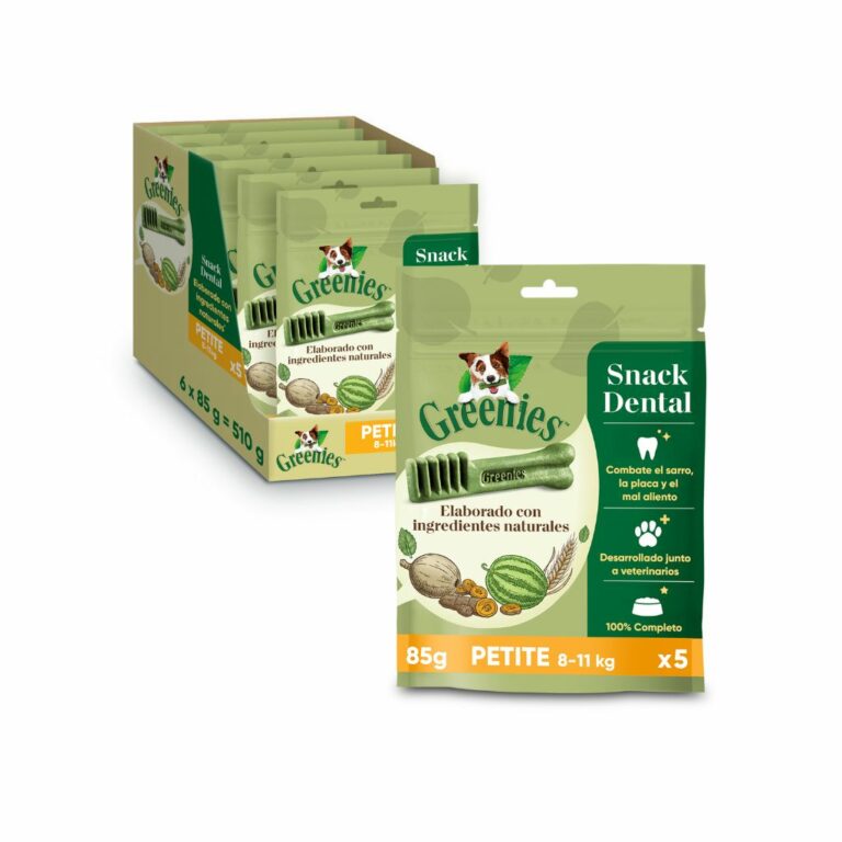 GREENIES - Petite (6x85 gr) - Snack Dental 100% Natural para Perros Pequeños (8-11 kg) de Todas las Edades (A partir de 6 Meses)