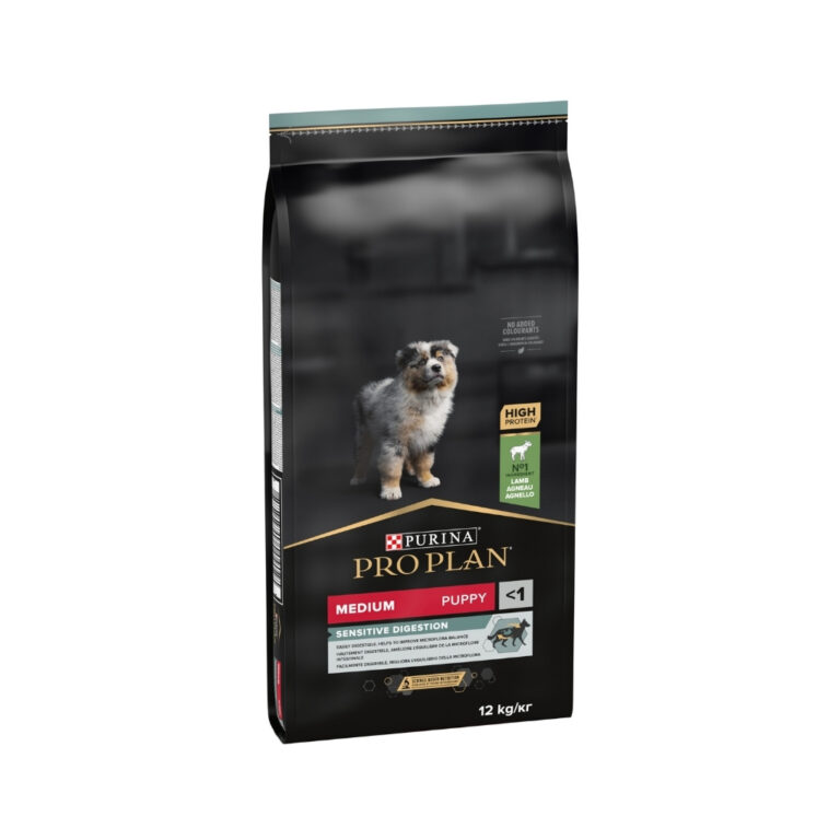 PRO PLAN - Puppy Medium Sensitive Digestion (12 kg) - Para Perros Cachorros de Raza Mediana con Digestiones sensibles (Cordero)