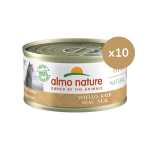 ALMO NATURE - HFC (Natural) Gatos - Ternera (10x70 gr) - Alimento Húmedo Complementario para Gatos (a partir de un año)