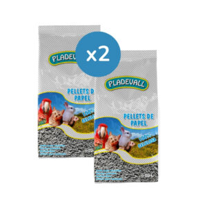 PLADEVALL - Pellet de Papel (2x10 Litros) - Para Gatos, Pájaros, Conejos y Roedores