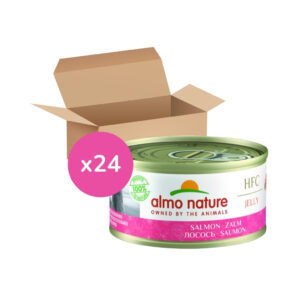 ALMO NATURE - HFC (Jelly) Gatos - Salmón en Gelatina (24x70 gr) - Alimento Húmedo Complementario para Gatos (a partir de un año)