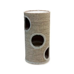 ARQUIVET - Rascador Cilíndrico con Agujeros para Gatos color Beige (36 x 36 x 70 cm)