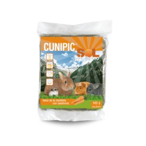CUNIPIC - Sol de Heno (500 gr) - Heno de la Montaña con Zanahoria para Conejos y Roedores