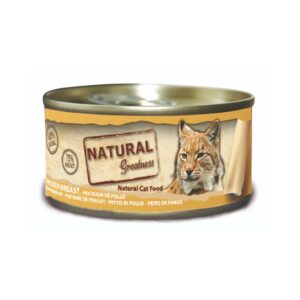 NATURAL GREATNESS - Pechuga de Pollo (70 gr) - Alimento Húmedo Complementario para Gatos Adultos (Gama Classic)