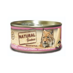 NATURAL GREATNESS - Filete de Atún con Gambas (70 gr) - Alimento Húmedo Complementario para Gatos Adultos (Gama Classic)